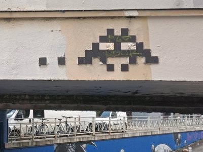 Une des mosaïques sur le thème Space Invaders