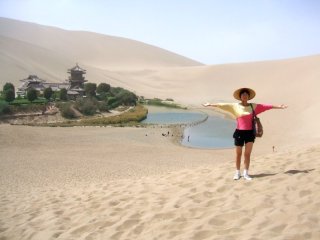 Crescent lake inear Dunhuang