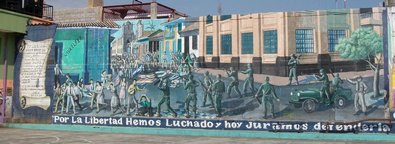 Grande peinture évoquant la Révolution des années '60 et '70 à León