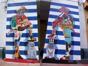 À León représentation artistique moderne de la silouhette de Sandino À León représentation artistique moderne de la silouhette de Sandino