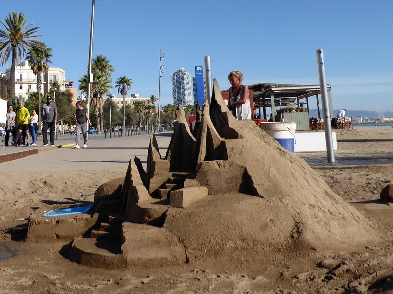 Château de sable à La Barceloneta