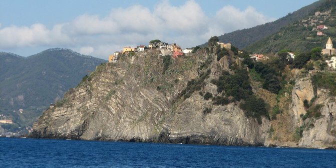 Corniglia vue depuis Manarola (longue focale)