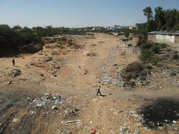 La rivière qui traverse Hargeisa a rarement de l'eau.