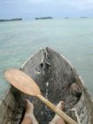 En pirogue, parti pour plonger avec masque et tuba (Western Province)