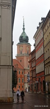Rue Świętojańska et Horloge du Palais royal de Varsovie
