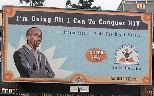 Publicité pour la circoncision (qui mettrait à l'abri du VIH)