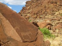 une des pierres avec gravures d'animaux à Twyfelfontein