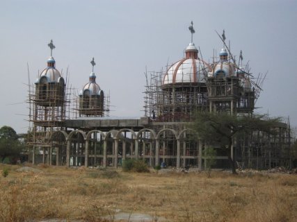 Échafaudages à Ziway, nouvelle église.